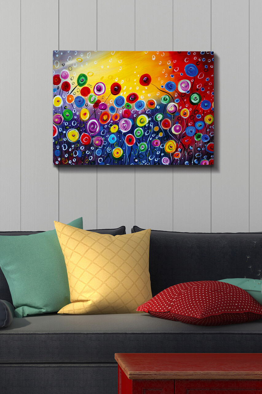 Tablou decorativ, Kanvas Tablo (50 x 70), Cadru: 100% LEMN (grosime: 3 cm), Multicolor - imagine 6